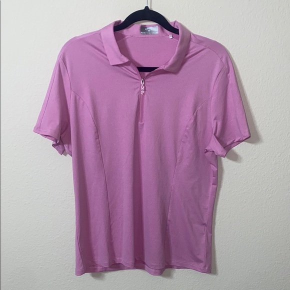 Callaway Other - 🐆Callaway Opti-Dri Pink quarter zip short sleeved polo!